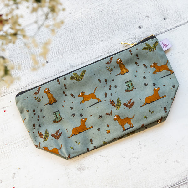 Emily Cole Fox Red Lab Pattern Washbag