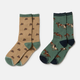Joules Everyday Khaki Horse Socks - Green/Neutral Horse