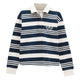 Joules Ladies Lara Rugby Shirt - Navy/White Stripe