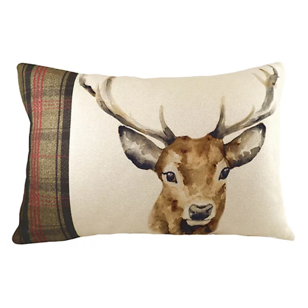 Evans Lichfield Hunter Stag Rectangular Cushion - Natural