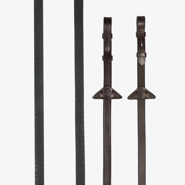 LeMieux Soft Rubber Reins - Havana/Silver
