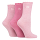 Jeep Bamboo Scalloped Top Sock - Cerise/Cream