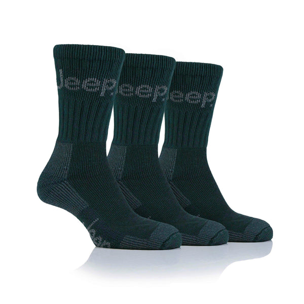 Jeep Mens Luxury Terrain Boot Socks - Forest/Grey