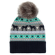 Junior Fika Fairisle Knitted Pom Hat - Grey