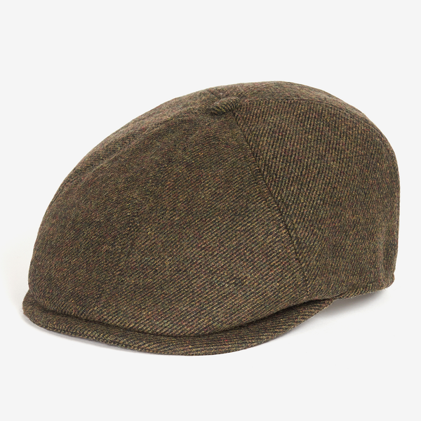 Barbour Mens Claymore Baker Boy Cap - Olive Twill