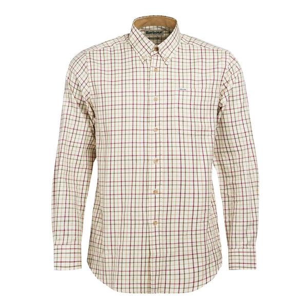 Barbour Mens Sporting Tattersall Regular Fit Shirt - Red/Khaki