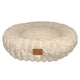 Hem and Boo Supersoft Round Plush Pet Bed - Beige