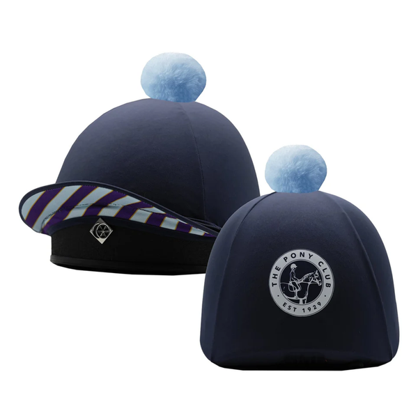 Official Junior Pony Club 2-In-1 Lycra Hat Silk - Navy