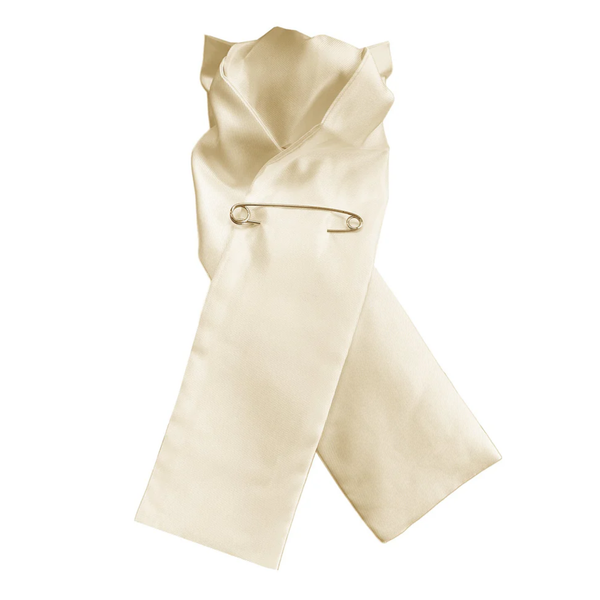 Equetech Plain Jacquard Ready Tied Stock - Cream