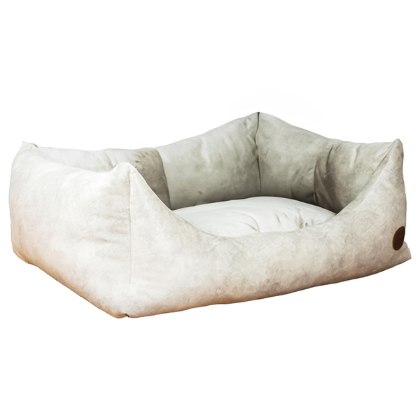 Snug & Cosy Velour Rectangle Bed - Oyster