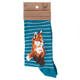 Wrendale Fox Sock - Born to be Wild Teal
