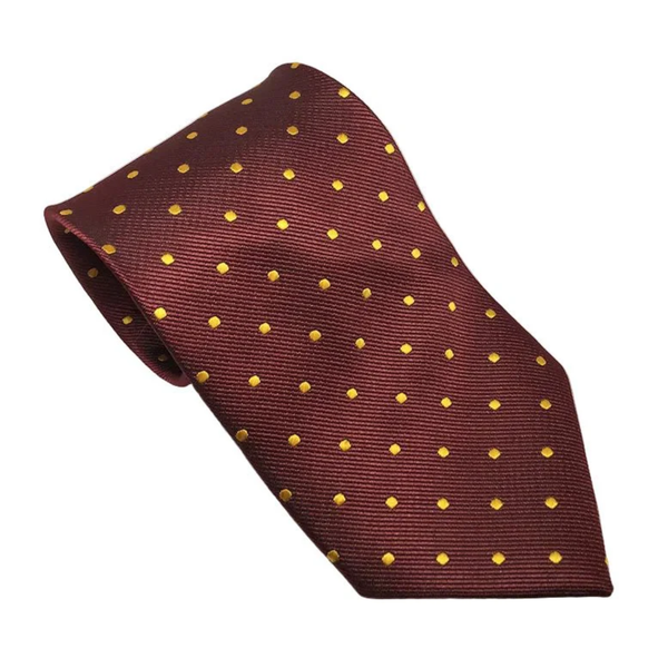 Equetech Unisex Polka Dot Show Tie - Burgundy/Canary Gold