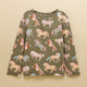 Joules Girls Kipwell Pyjamas - Khaki Horses