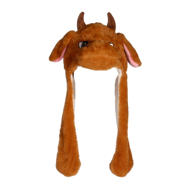 Bartleby Novelty Animal Hat with Moving Ears- Highland Cow