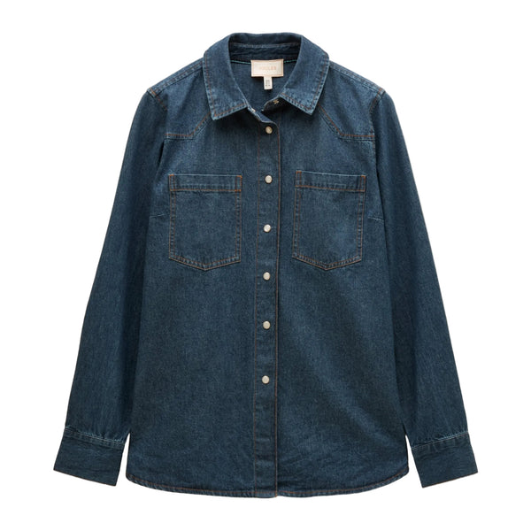 Joules Ladies Slim Fit Western Shirt - Mid Wash