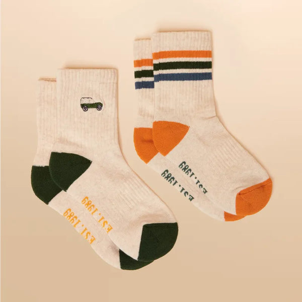 Joules Boys Volley Socks - Khaki/Cream