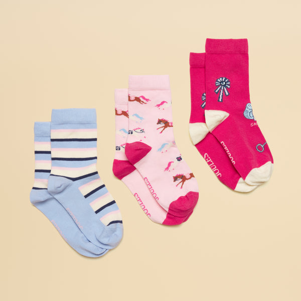 Joules Girls Neat Feet 3 Pack Socks