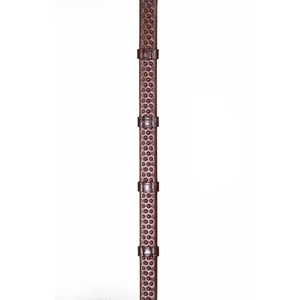 Henry James Saddlery Biothane Bio Grip Hybrid Rubber Reins With Leather Stoppers - Havanna