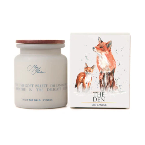 Meg Hawkins 'The Den' Fox and Cub Design Candle