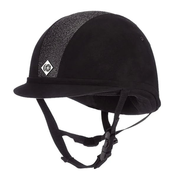 Charles Owen Sparkly YR8 Round Riding Hat - Black/Black