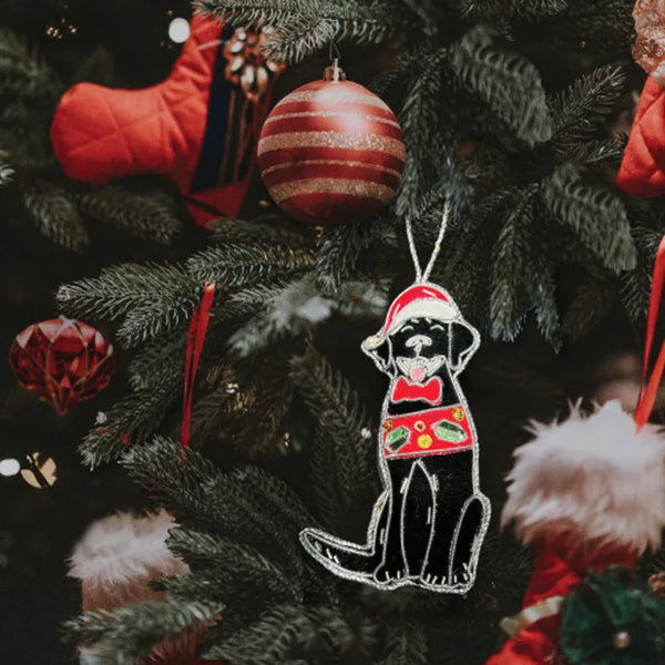Equetech Beaded Black Labrador Christmas Decoration