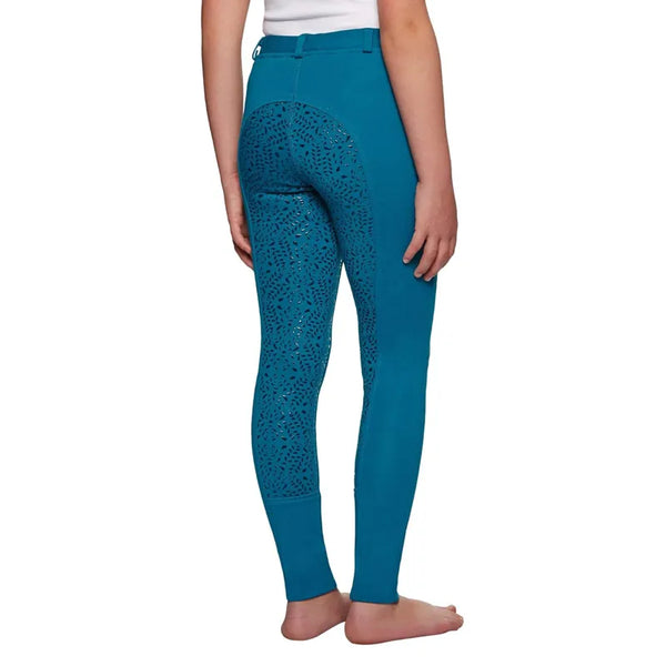 Derby House Kids Gel Full Seat Riding Tights - Teal