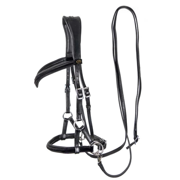 F.R.A Isabel Sidepull Bridle - Black/Glossy