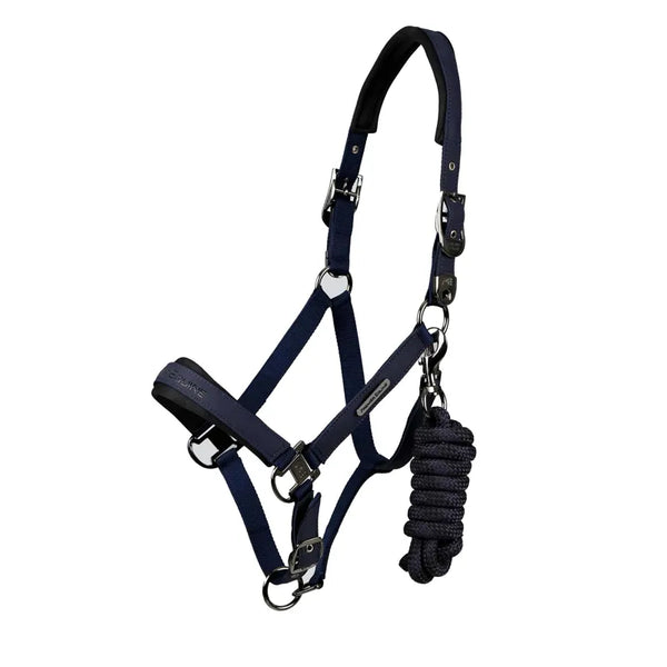Premier Equine Duco Padded Head Collar With Lead Rope - Navy