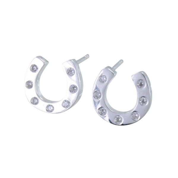 Reeves and Reeves Pave Horseshoe Stud Earrings