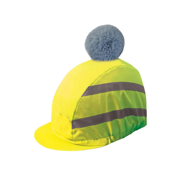 Equetech Childrens Hi Vis Vision Deluxe Pom Hat Silk - Yellow
