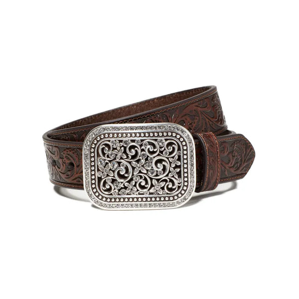 Ariat Ladies Rhinestone Fillagree Belt - Brown