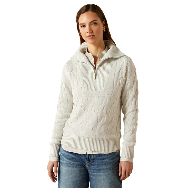 Ariat Ladies Alamere 1/2 Zip Sweater - Moonstruck Heather