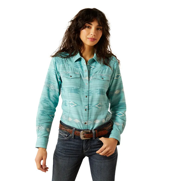 Ariat Ladies Montana Western Snap Shirt - Montana Blanket Jacquard
