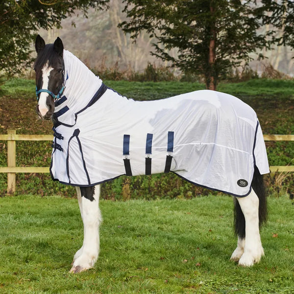 Firefoot Fixed Lycra Neck Fly Rug - White/Black