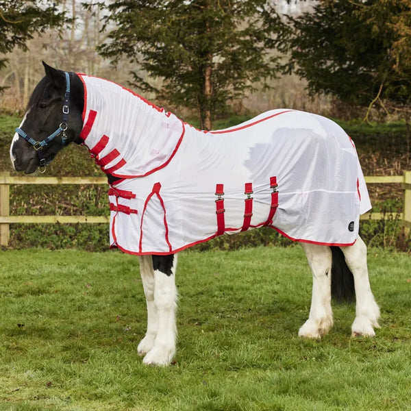 Firefoot Detachable Neck Fly Rug - White/Red