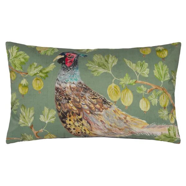 Evans Lichfield Grove Pheasant Outdoor Cushion - Olive