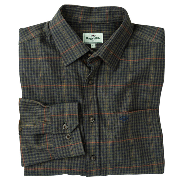 Hoggs of Fife Harris Cotton and Twill Check Shirt - Green