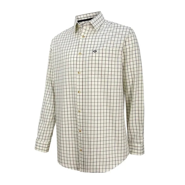 Hoggs of Fife Mens Balmoral Luxury Tattersall Shirt - Navy/Wine