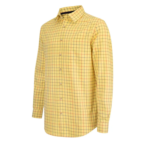 Hoggs of Fife Mens Governor Premier Tattersall Shirt - Gold Check