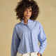 Joules Ladies Cropped Oxford Shirt - Blue