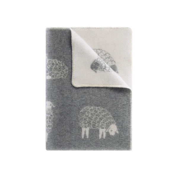 JJ Textile Mima Small Wool Blanket - Grey