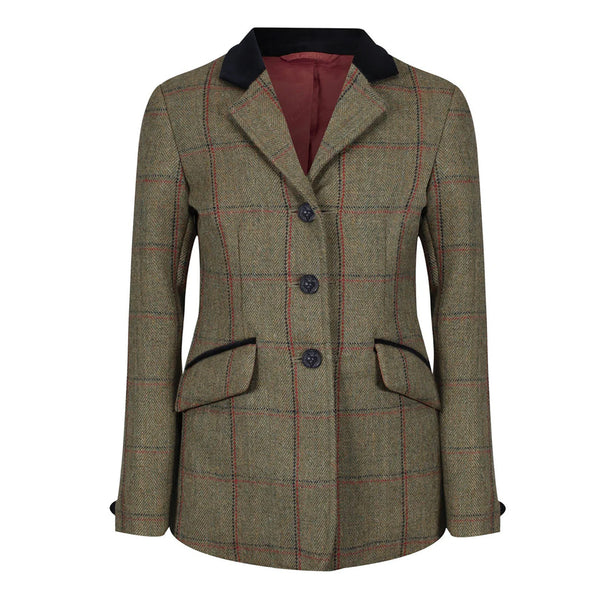 Equetech Junior Launton Deluxe Tweed Riding Jacket - Green
