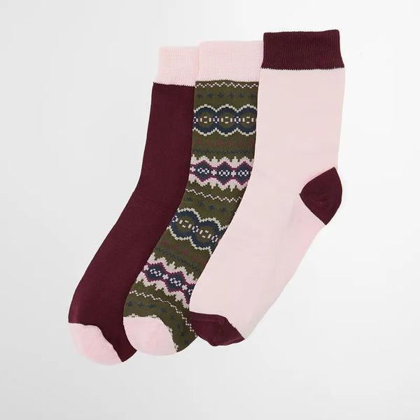 Barbour Helen Fair Isle Sock Gift Set - Olive