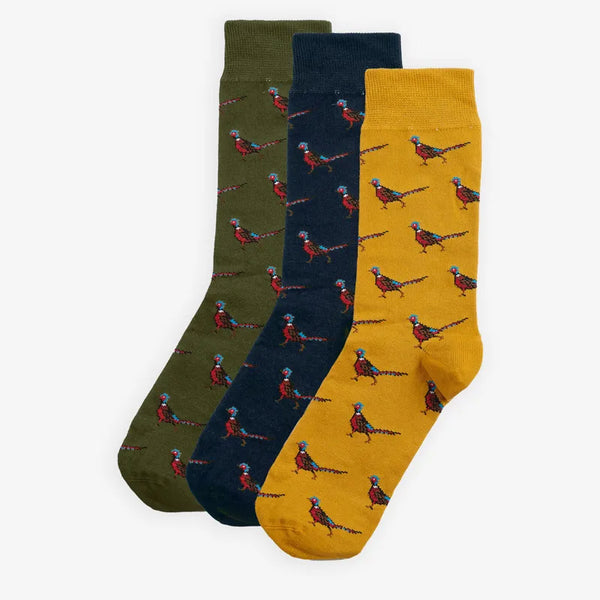 Barbour Mens Pheasant Socks Gift Box - Forest Mist