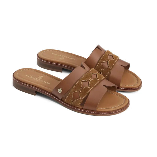 Fairfax and Favor Ohio Flat Mule Sandal - Tan
