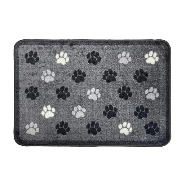 Supersoft Washable Mat - Grey Paw Print