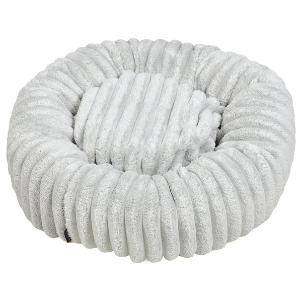 Hem and Boo Supersoft Plush Pet Bed Round - Grey