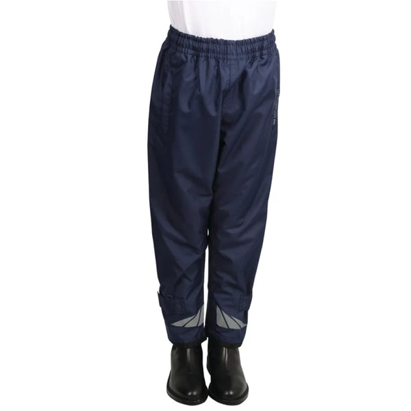 Hy Equestrian Children's Waterproof Pull-On Over Trousers - Navy Child