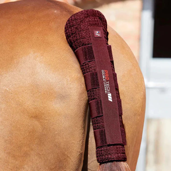 Premier Equine Waffle Quilt Double Locking Tail Guard - Burgundy