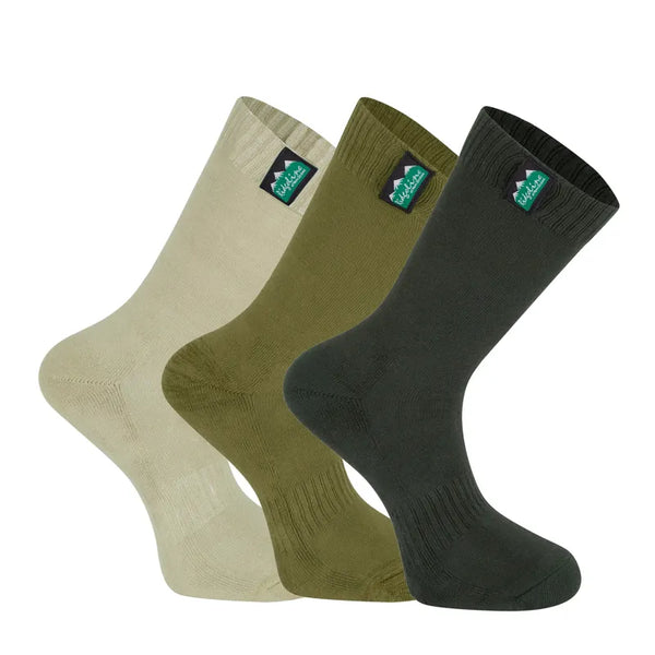 Ridgeline Cotton Work Socks Mid Length - Olive Multi